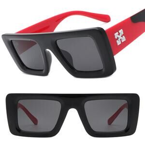 Luxury Black & Gray Square Sunglasses Unisex Classy Exotic